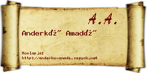 Anderkó Amadé névjegykártya
